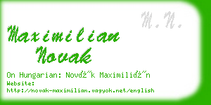maximilian novak business card